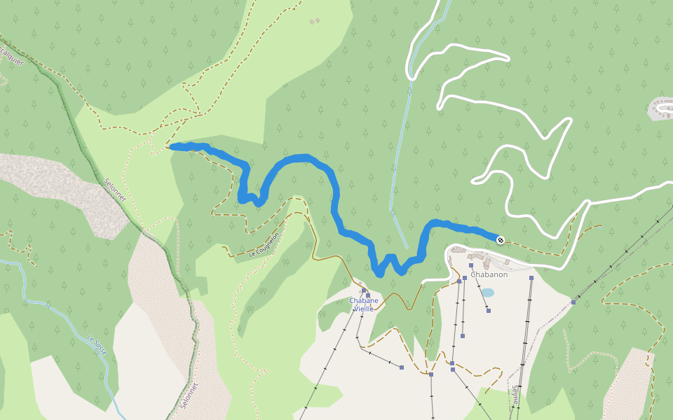 Chemin des Amoureux walking route map in Selonnet