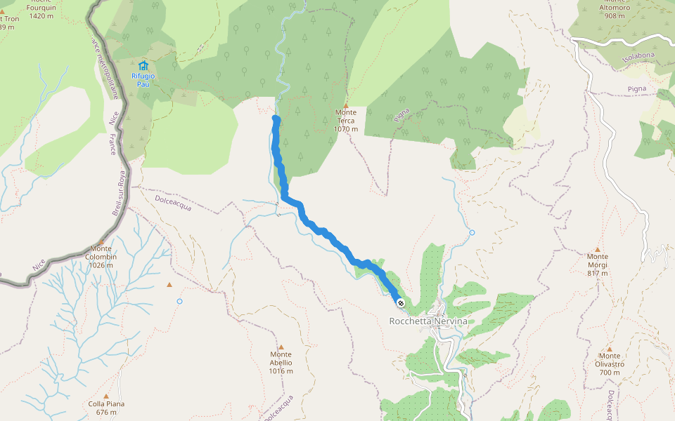 Sentiero 13 walking route map in Rocchetta Nervina