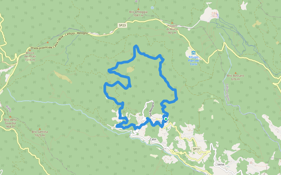 Sentiero dei Tecci walking route map in Rialto