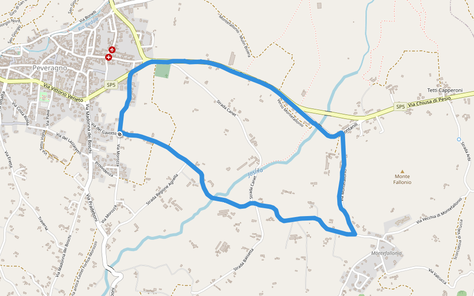 CN 09 walking route map in Peveragno