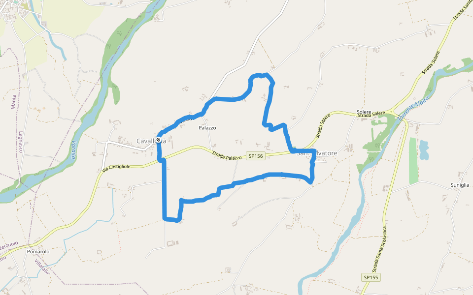 Cascina Airasca walking route map in Cavallotta