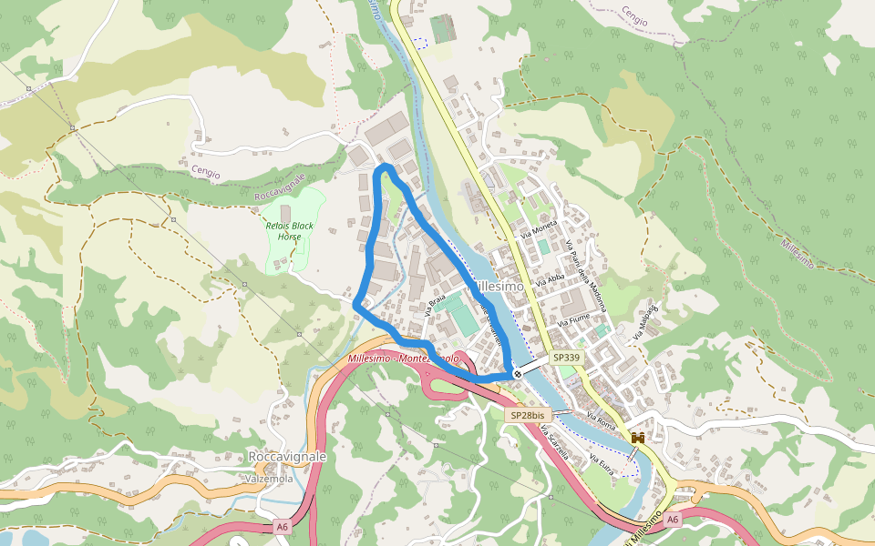 Millesimo walking route map in Millesimo