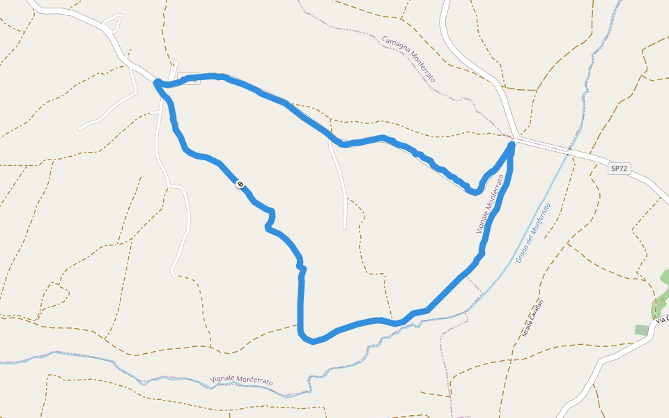 Strada Cavallari walking route map in San Lorenzo