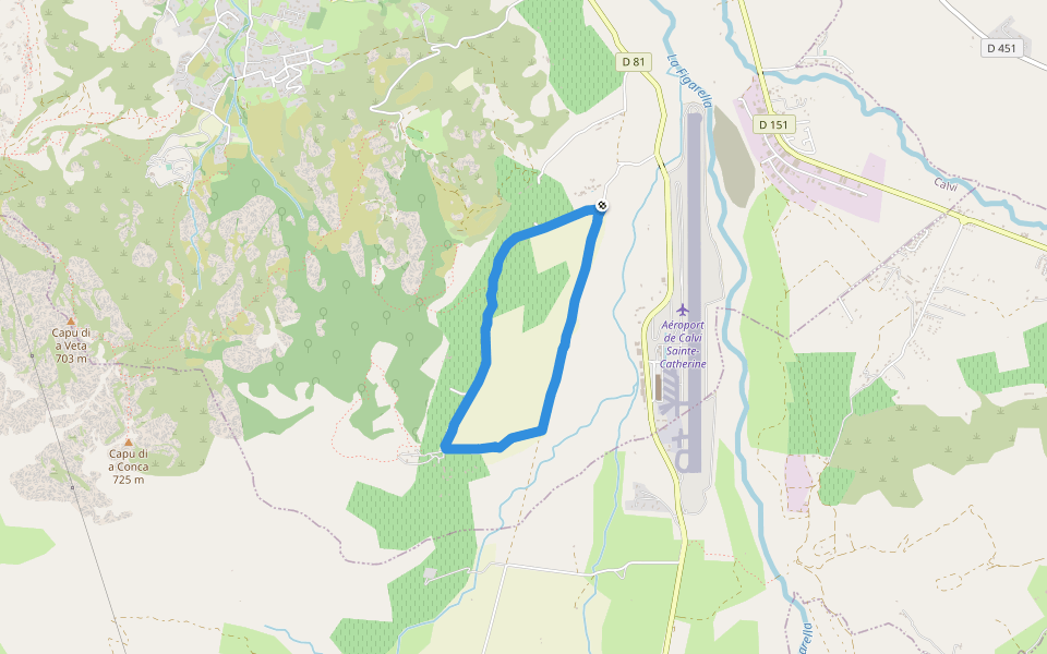 A Ronca walking route map in Calvi