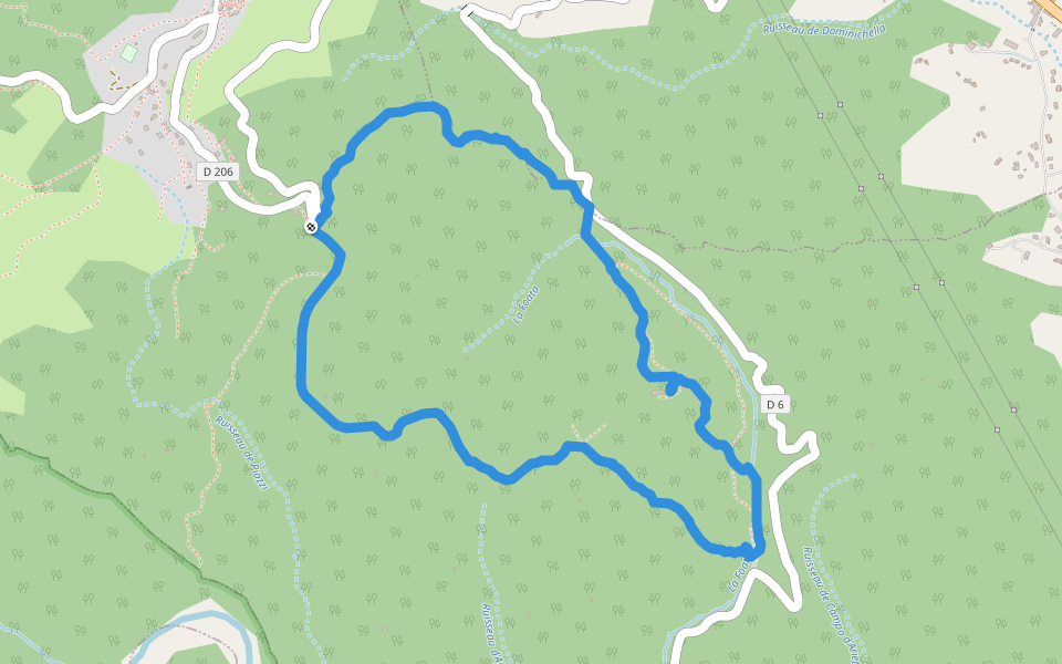 Chemin d'exploitation walking route map in Penta-di-Casinca