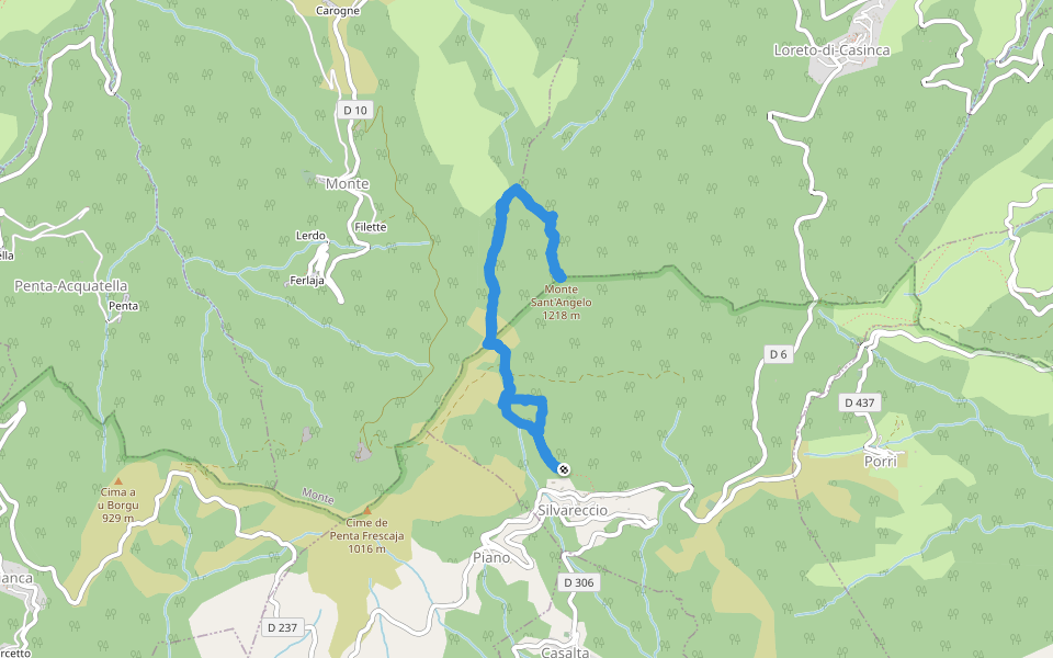 Monte Sant'Angelo walking route map in Silvareccio