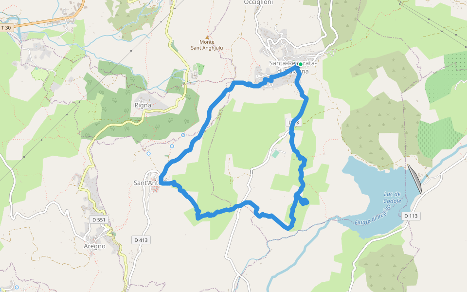 Santa Reparata -St Antonino circuit walking route map in Santa-Reparata-Di-Balagna