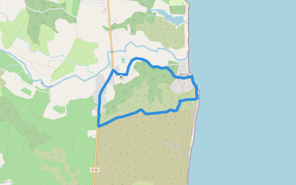 Relais de Bravone walking route map in Linguizzetta