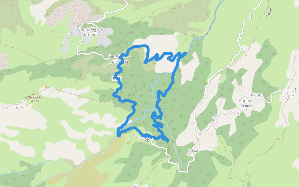 San-Gavino-di-Tenda walking route map in Sorio
