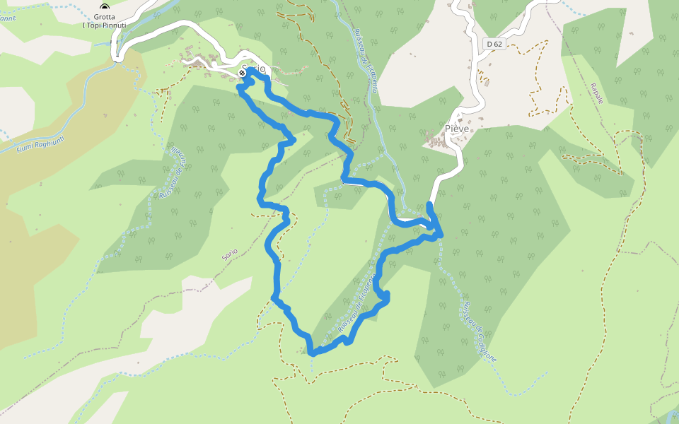 Clocher walking route map in Sorio
