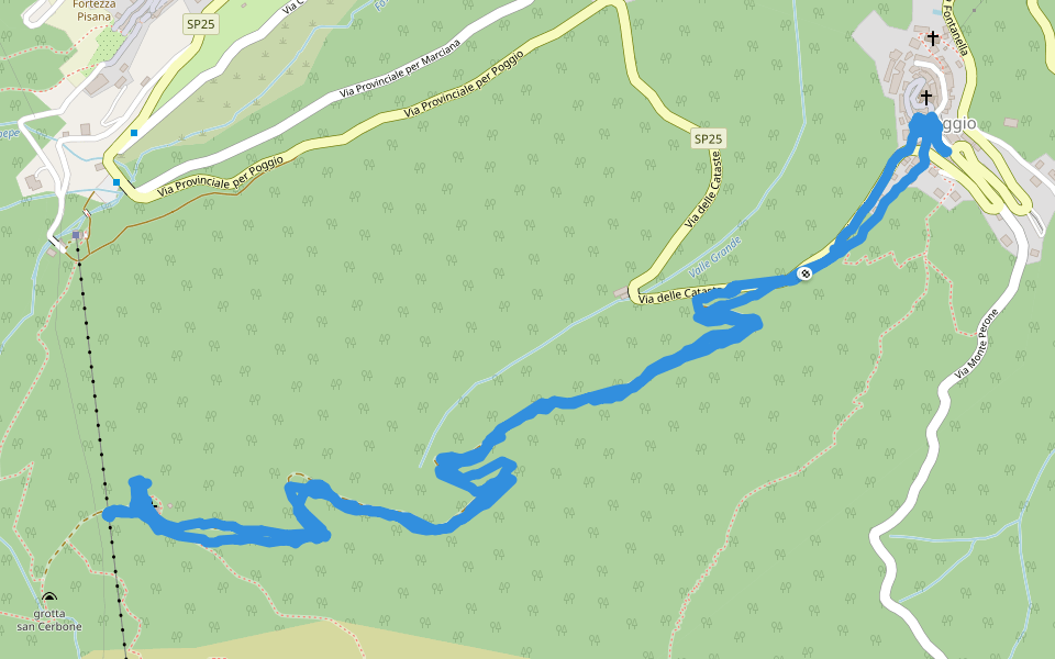 Poggio walking route map in Poggio