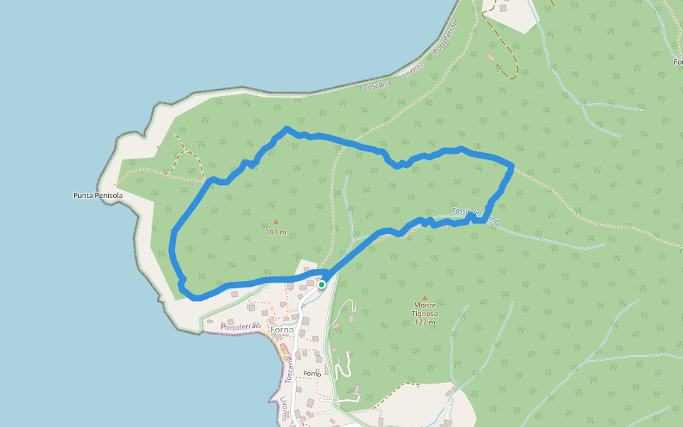 Monte Tignoso walking route map in Scaglieri