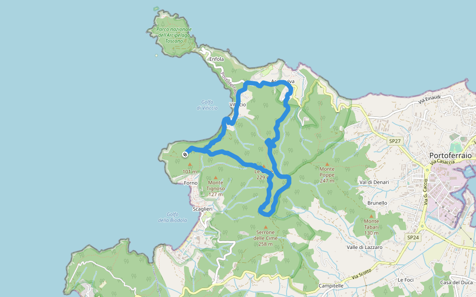 Le Cime walking route map in Scaglieri