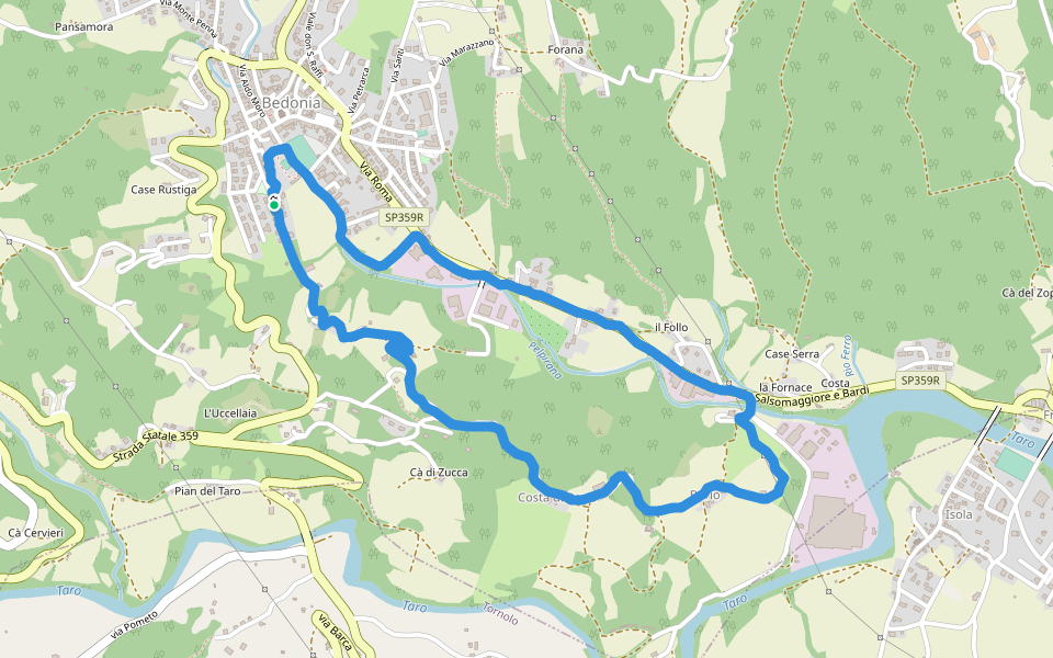 La Costa walking route map in Bedonia