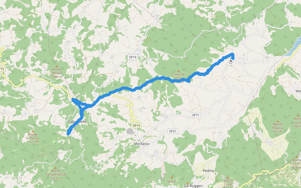 Diavolo walking route map in Selva