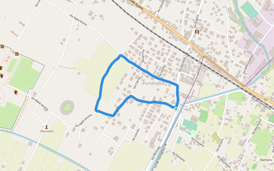 Portonetti walking route map in Casano