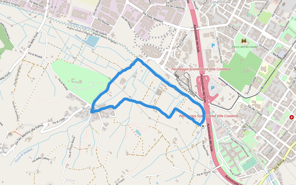 Parcheggio Scambiatore Villa Costanza - Argine sinistro Vingone