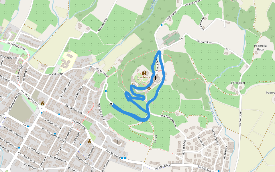 La Rocca walking route map in Montemurlo