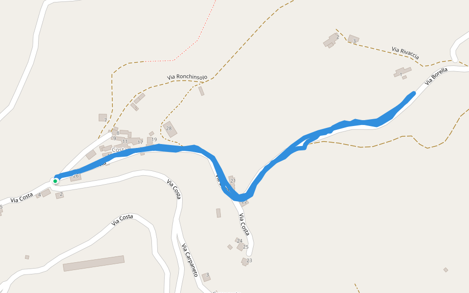 Via Rivaccia walking route map in Costa