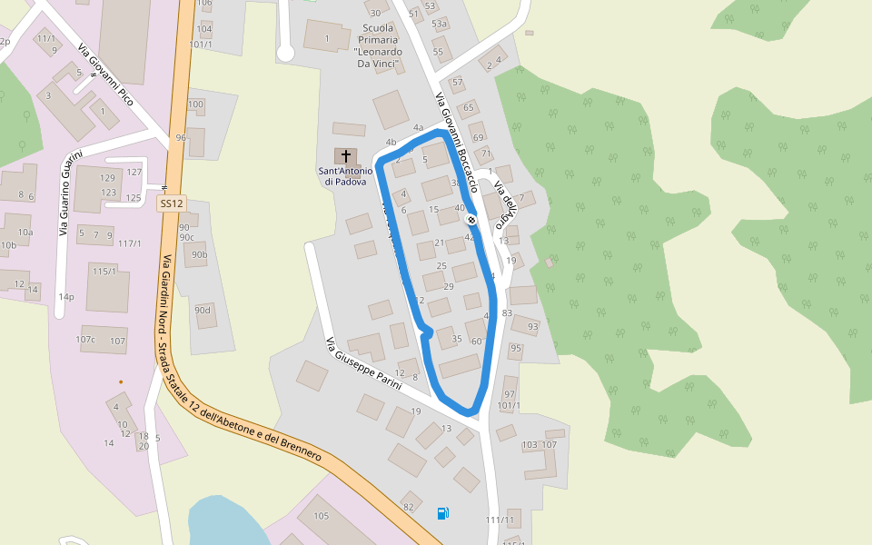 Sant'Antonio di Pavullo walking route map in Sant'Antonio