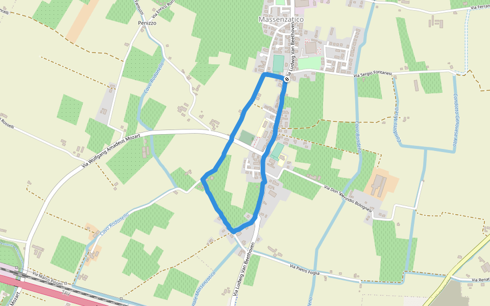 Parco Sergio Fontanesi walking route map in Massenzatico