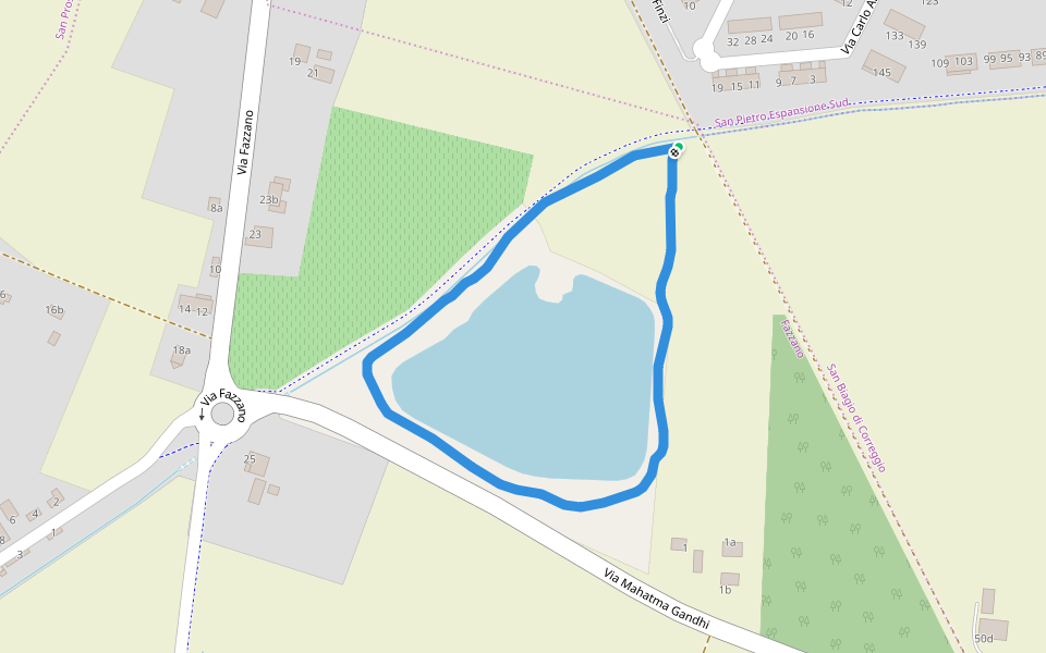 Ciclovia Correggio Carpi walking route map in Correggio