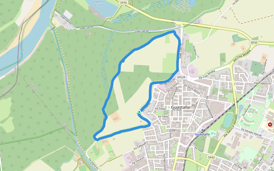 IT4030020 - SIC-ZPS - Golena del Po di Gualtieri, Guastalla e Luzzara walking route map in Guastalla