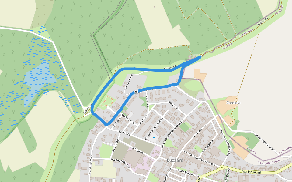 IT4030020 - SIC-ZPS - Golena del Po di Gualtieri, Guastalla e Luzzara walking route map in Luzzara