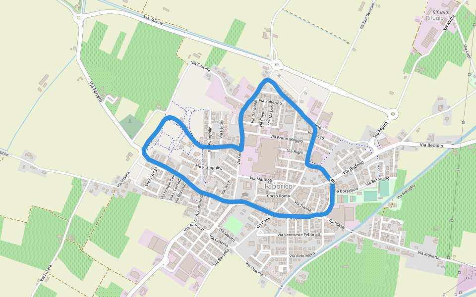 Palazzetto dello Sport walking route map in Fabbrico