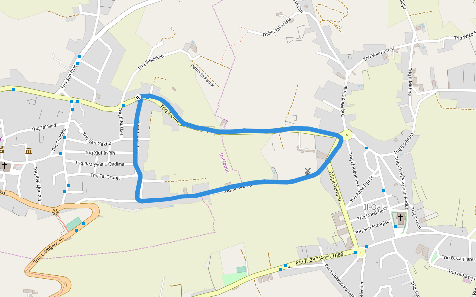 Ta' Mounsey walking route map in In-Nadur
