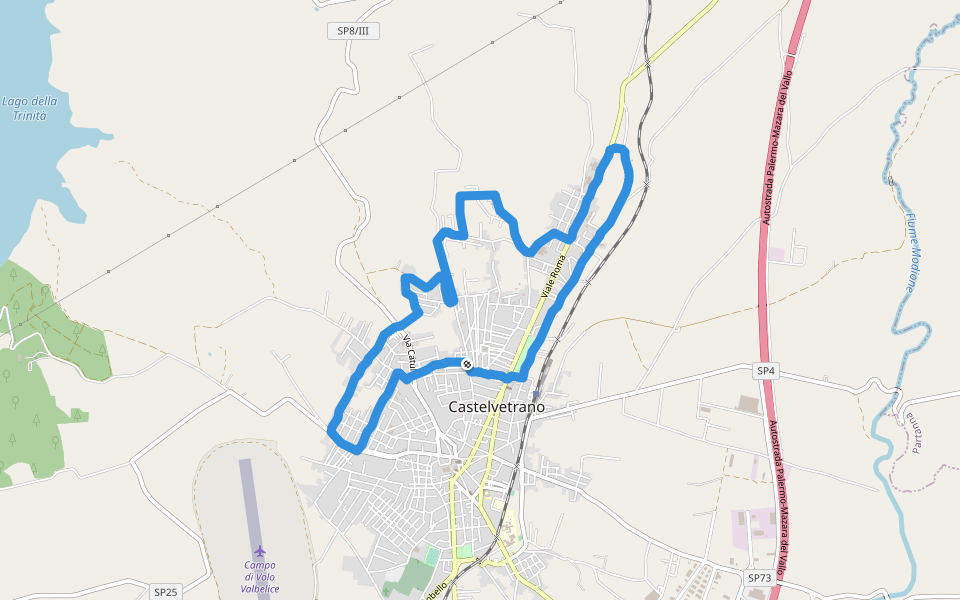 municipal park viale roma walking route map in Castelvetrano