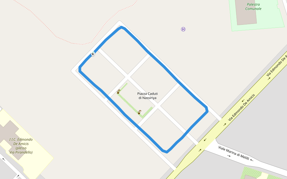 Piazza Caduti di Nassiriya walking route map in Floridia