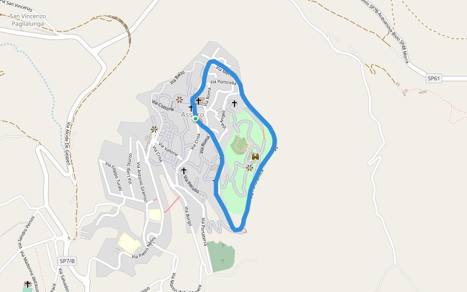 Castello di Valguarnera walking route map in Assoro