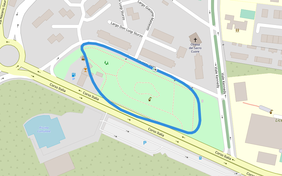 Papa Giovanni XXIII walking route map in Paternò