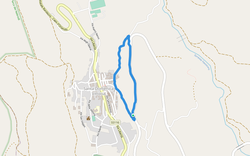 Scuola secondaria di primo grado di Santa Domenica Vittoria walking route map in Santa Domenica Vittoria