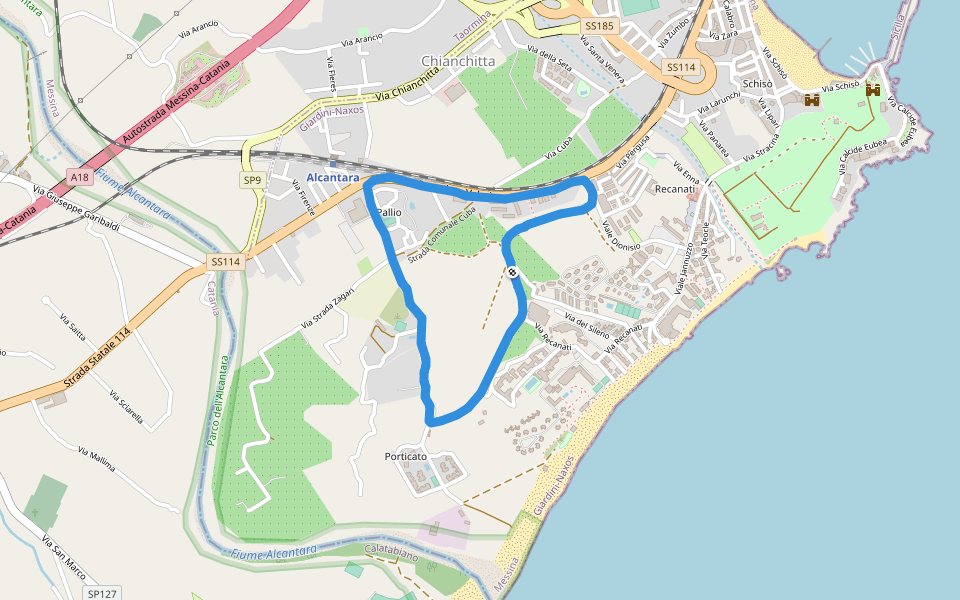 Mercato Alimentare walking route map in Chianchitta-pallio