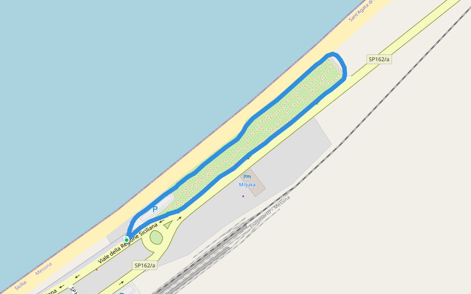 Miljuka walking route map in Sant'Agata di Militello