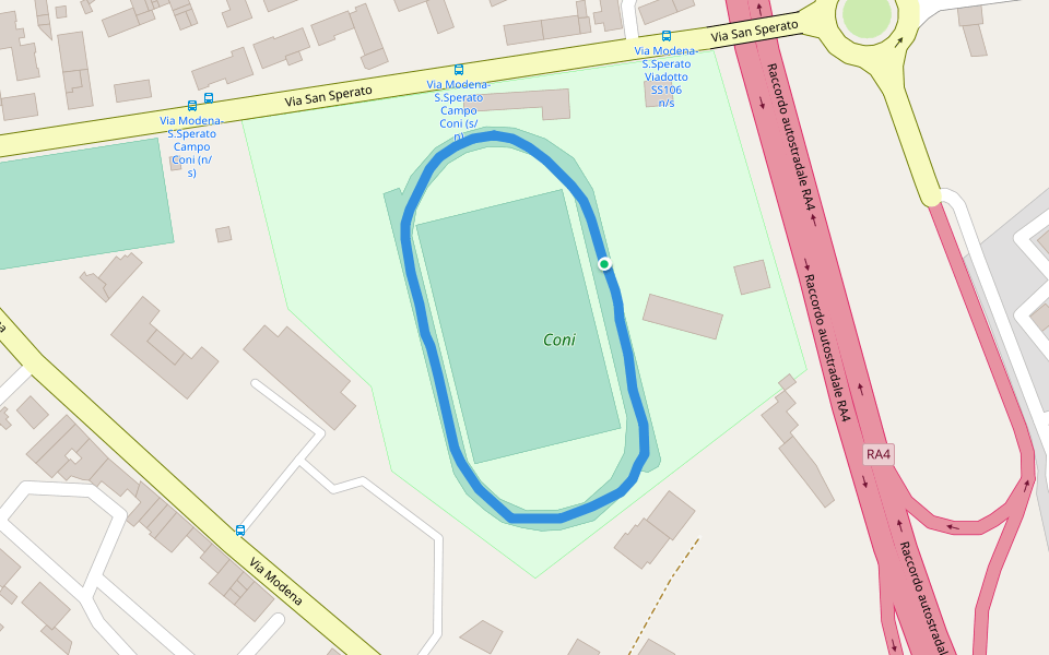 Coni walking route map in Reggio Calabria