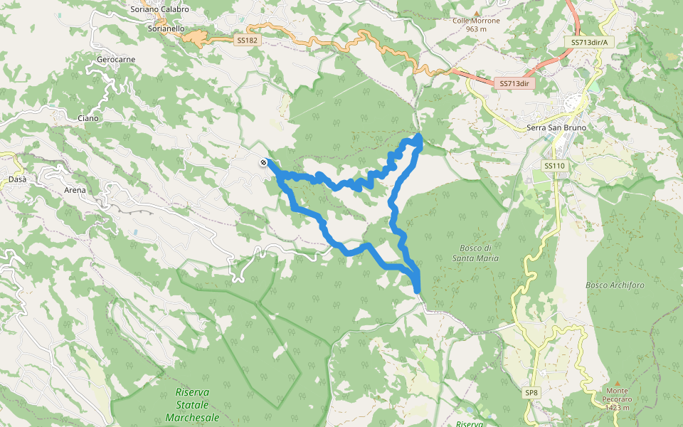 Bosco di Santa Maria walking route map in Ariola