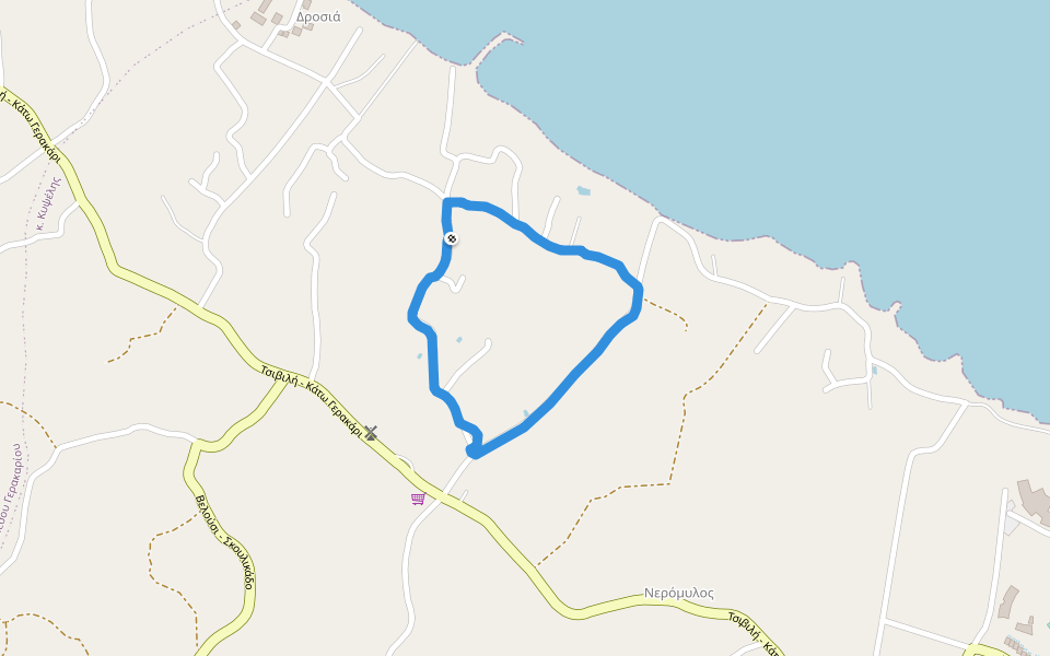 Tsamis Zante walking route map in Drosia