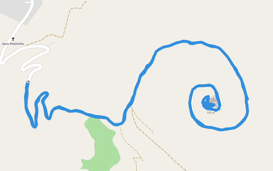 Προφήτης Ηλίας walking route map in Pilos