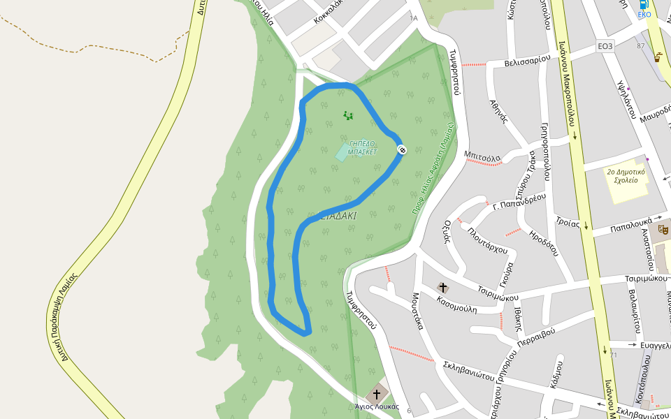 Προφ. Ηλίας-Αφράτη (Λαμίας) walking route map in Lamia