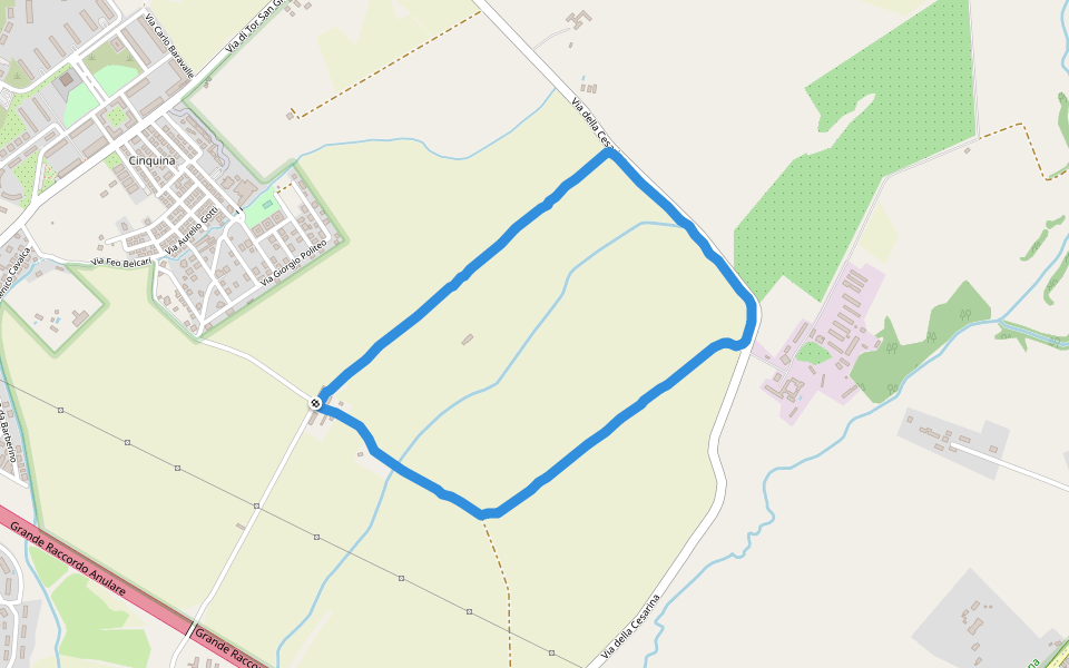 Riserva Naturale della Marcigliana walking route map in Rome