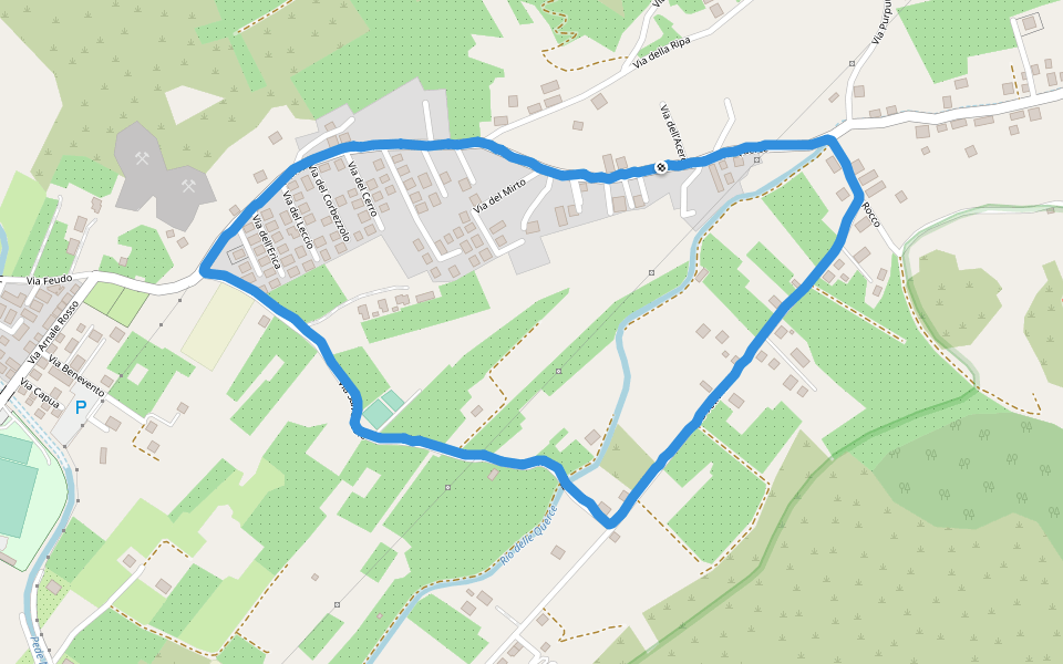 Rio delle Querce walking route map in Fondi