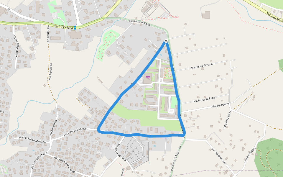 Parco Regionale dei Castelli Romani walking route map in Grottaferrata