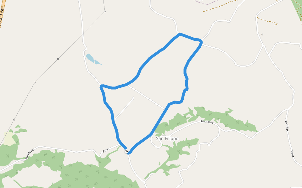 San Filippo walking route map in San Filippo