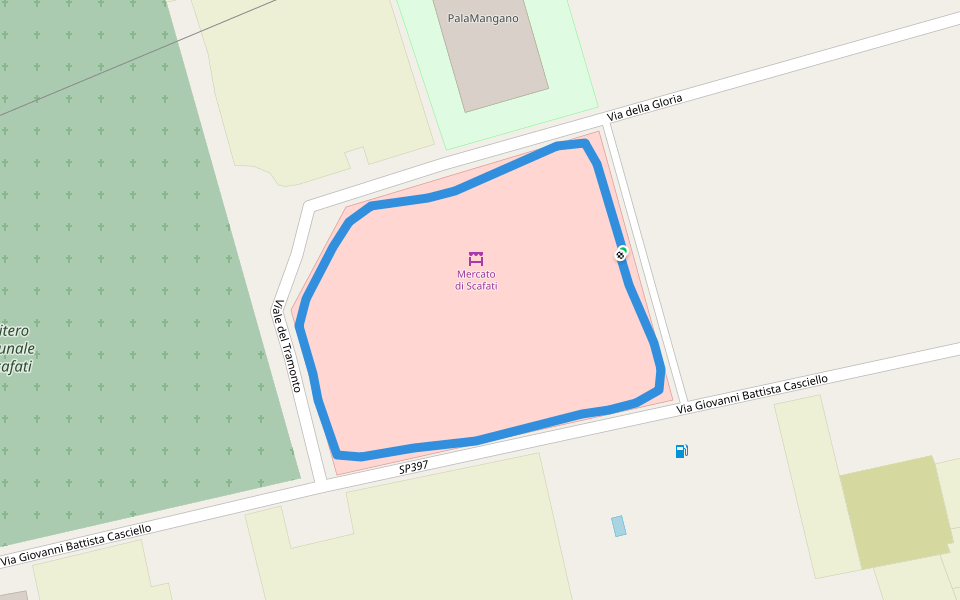 Mercato di Scafati walking route map in Scafati