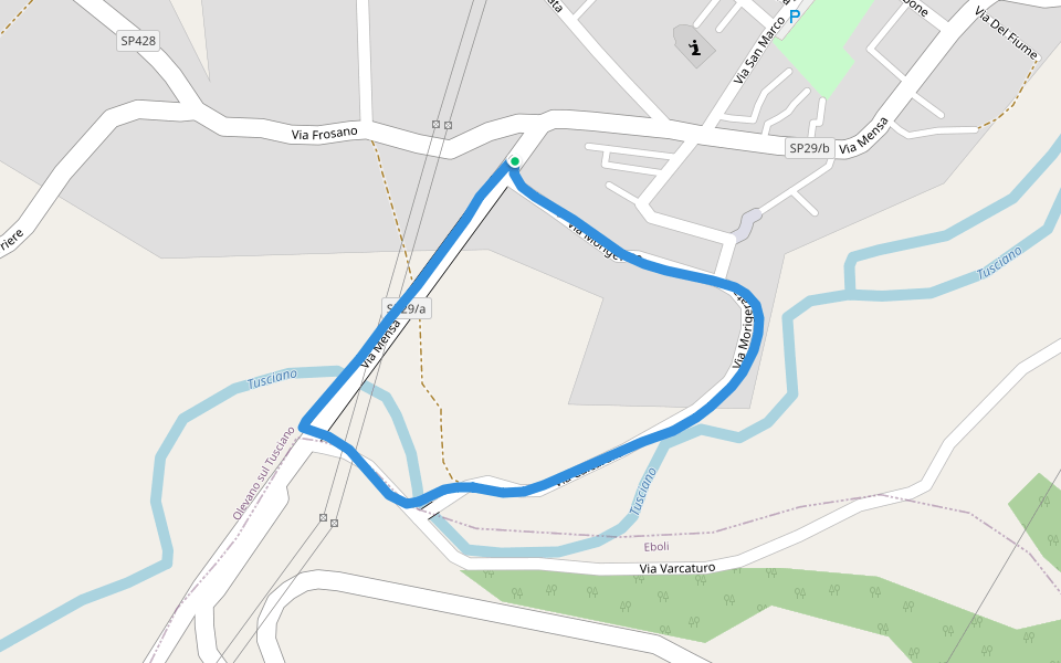 Via Discesa Dei Mulini walking route map in Monticelli