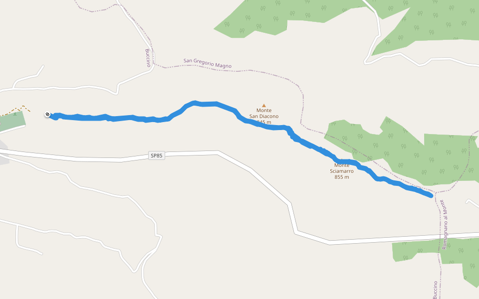 Monte San Diacono - Monte Sciamarro walking route map in Buccino