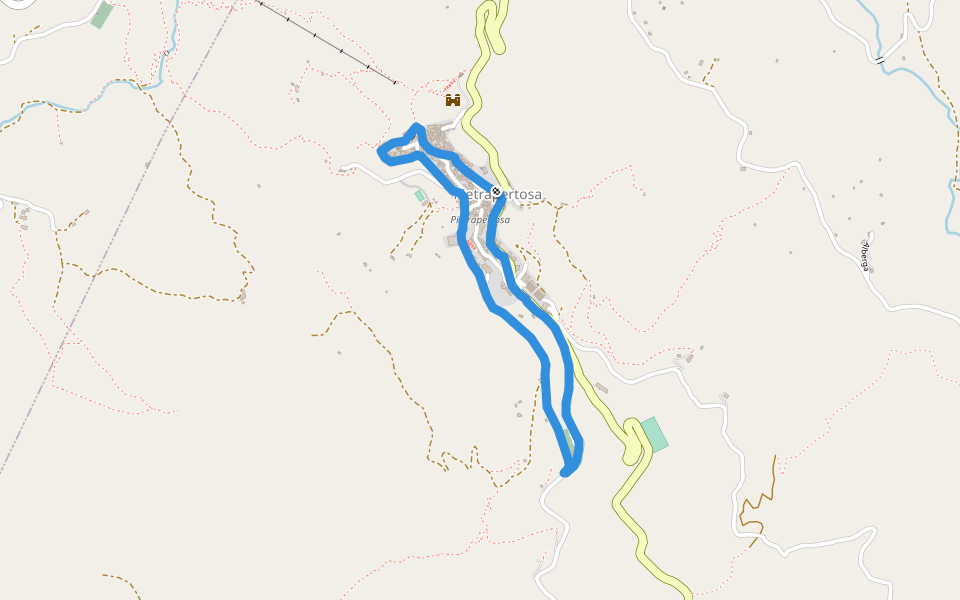 Castello di Pietrapertosa walking route map in Pietrapertosa